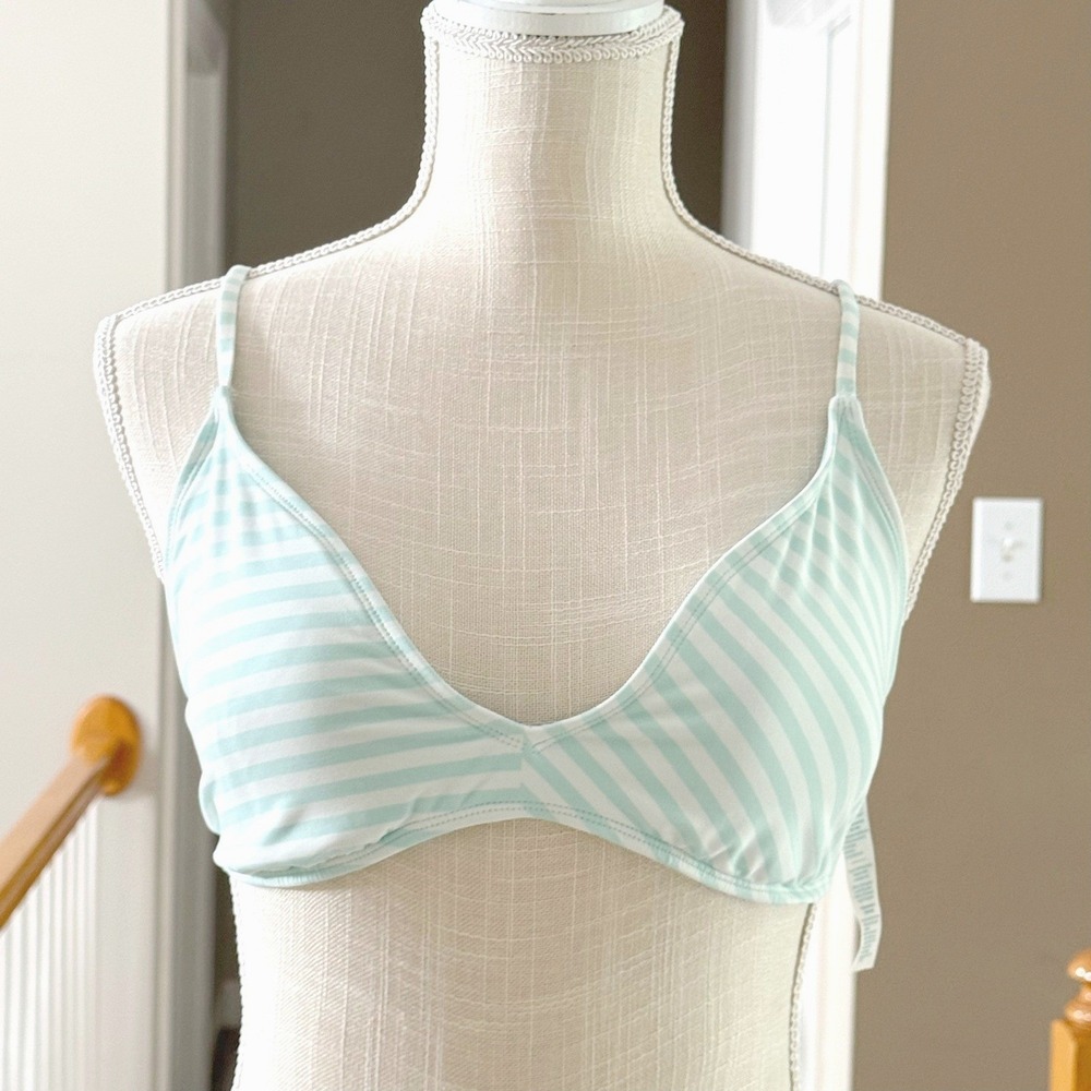 Carve Designs Tamarindo Swim Top Regatta Mint Green White Striped XL